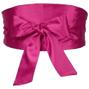 Elerevyo Women Satin Obi Self Tie Wrap Wide Sash Waistband Belt for Dress Bridal 1Pc - 1 of 4