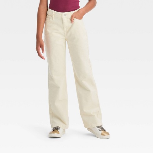 Girls' Corduroy Baggy Pants - art class™ Cream XS