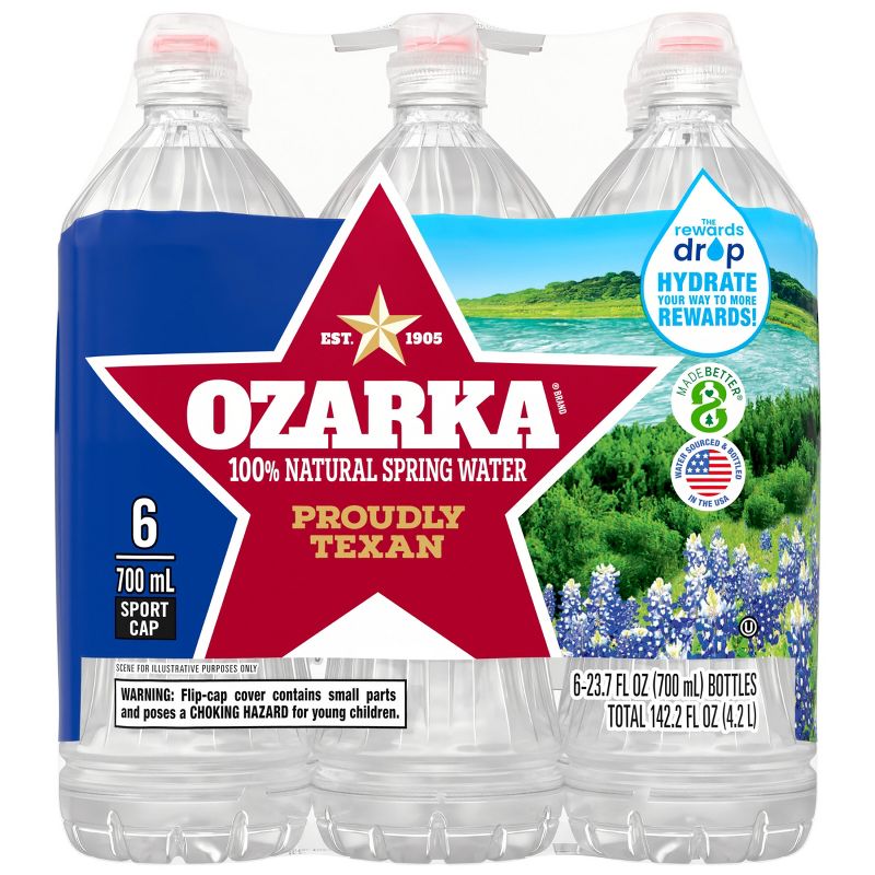 Ozarka Brand 100% Natural Spring Water - 6pk/23.7 fl oz Bottles, 4 of 11