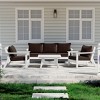 WestinTrends Avalon Outdoor 6-Piece Modular Sectional Patio Furniture Sofa Set, White/Brown - 2 of 4