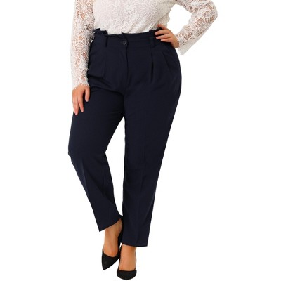 black work trousers womens plus size