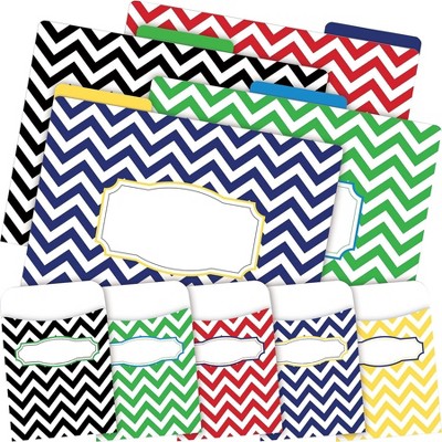 Barker Creek Chevron Nautical Folder & Pocket Set 42 Pieces Per Set BC3590