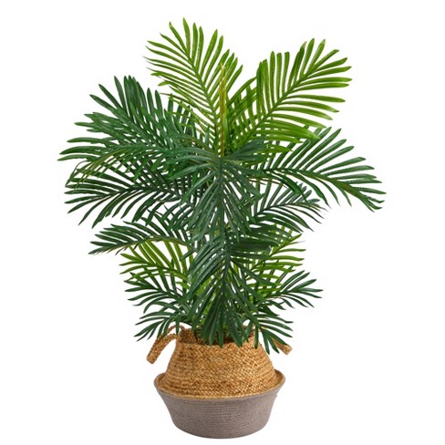 Nearly Natural 40-in Areca Palm Tree In Boho Chic Handmade Cotton ...