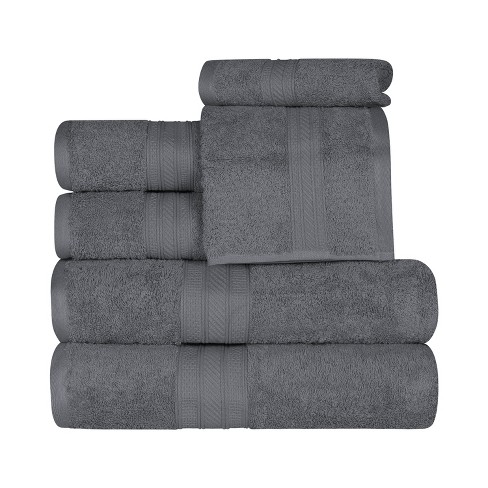 Classic Plush Absorbent 6-piece Towel Set, Gray - Blue Nile Mills : Target