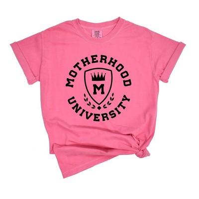 Simply Sage Market Women's Motherhood University Crown Short Sleeve Garment Dyed Tee