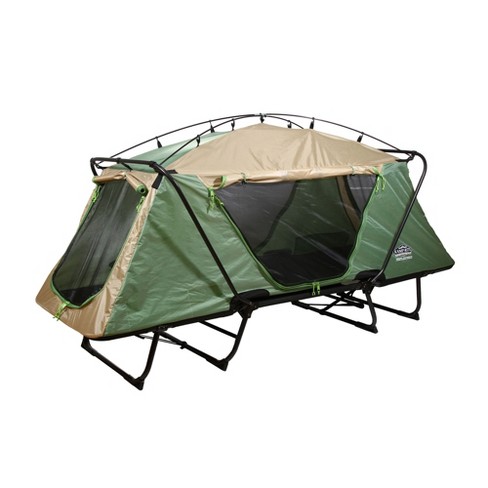 Kamp Rite Oversize Portable Durable Cot Versatile Design Converts Into Cot Chair Or Tent W Easy Setup Waterproof Rainfly Carry Bag Green Tan Target