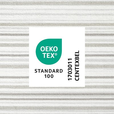 Layne Silver Gray Stripe Washable Synthetic Area Rug 6' x 9'