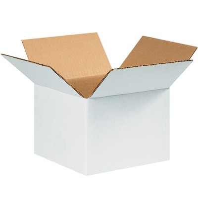 The Packaging Wholesalers Corrugated Boxes 8" x 8" x 6" White 25/Bundle BS080806W