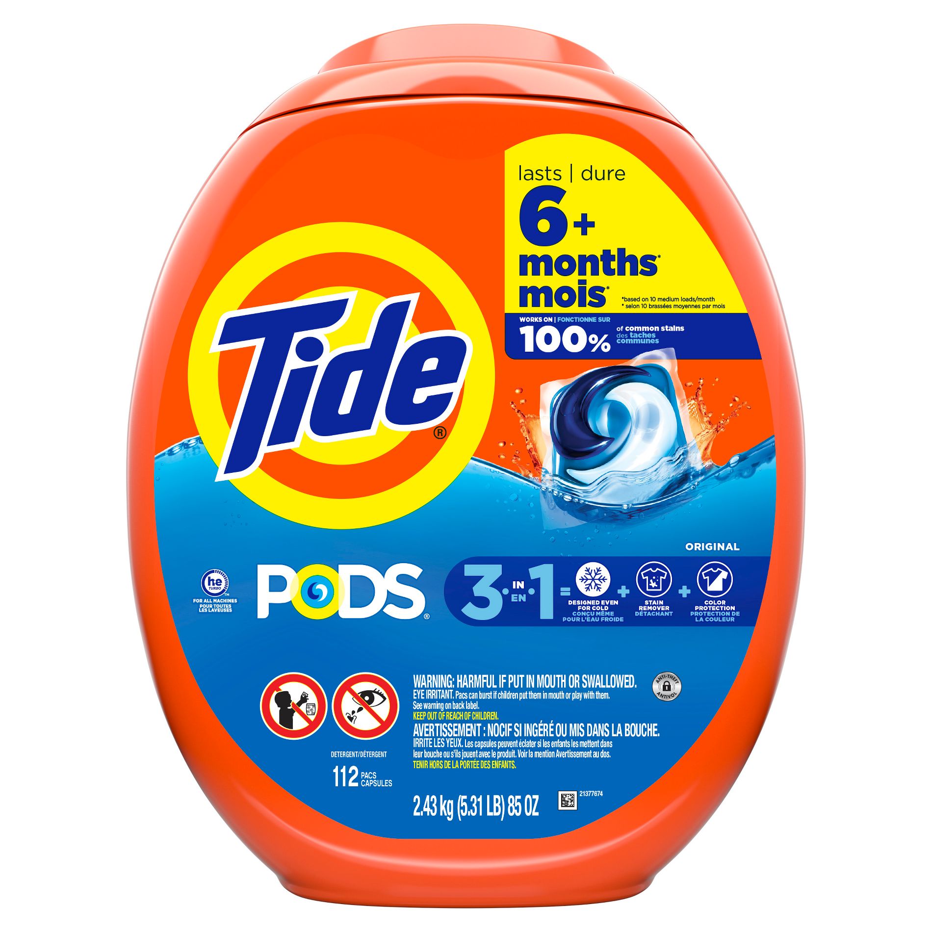 Tide Original HE Laundry Detergent Pods 112 Pacs - 85oz