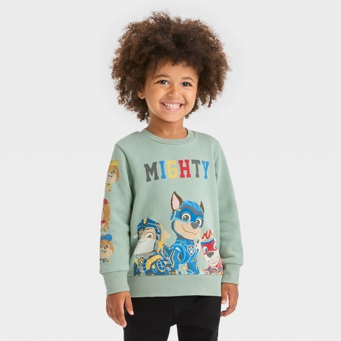 Toddler Boys' Paw Patrol Printed Pullover Sweatshirt - Olive Green : Target
