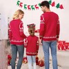 Couples Christmas Sweater Crew Neck Reindeer Snowflakes Knitted Pullover for Women Men - 4 of 4