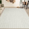 Washable Area Rugs, Modern Plaid Printed Indoor Floor Carpet with Non-Slip Backing, Contemporary Accent Carpet, Stain-Resistant Soft Low Pile Rugs - 2 of 4