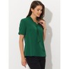 Allegra K Women's Regular Fit Short Sleeve Casual V Neck Chiffon Blouses - 4 of 4