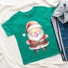 Watercolor Santa Bubblegum - Toddler Short Sleeve Graphic T-Shirt - 3 of 4