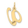 Black Bow Jewelry 14k Yellow Gold, Ella Collection Medium Fancy Script Initial V Pendant - 3 of 4