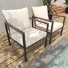 YARDSIGHT 2 Pieces Modern Comfortable Outdoor Chair -Galvanized Steel Frame & Woven Rattan Design, Stylish Seating for Living Room, Patio, Balcony - 3 of 4