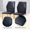 Vynxaria Luxury Simple Chair Set - 6 White PU High Resilience Dining Chairs with Silver Metal Legs - 3 of 4