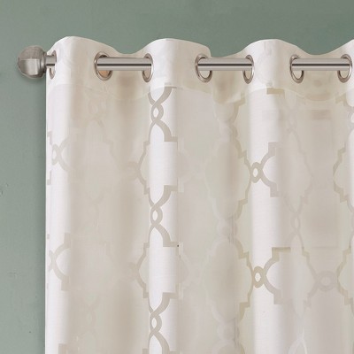 MAYEERTY Fretwork Burnout Sheer Curtain Panel(Only 1 Pc Panel)
