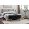 Sapphtopaz Storage Bench Velvet Fabric Accent Stools with Wood Legs Bedroom Bench Ottoman with Storage for Living Room, Bedroom, and Entryway - 4 of 4