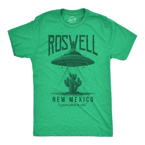 Мужские футболки Crazy Dog T-Shirts, Inc. Mens Funny T Shirts Roswell New Mexico Sarcastic UFO Graphic Novelty Tee for Men - Crazy Dog Men's T Shirt With Sarcastic Sayings Green L