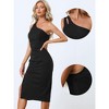 Allegra K Women's One Shoulder Sleeveless Formal Party Slit Fashion Sheath Dress - 2 of 4
