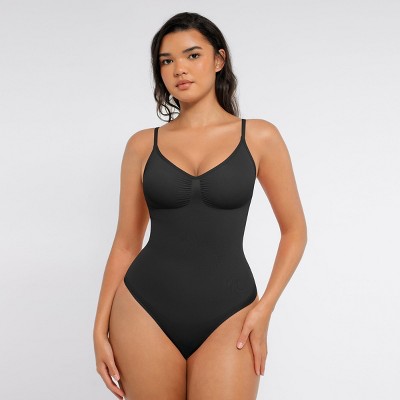 Feelingirl Women's Sculpt Seamless Thong Bodysuit Shapewear Skin XS/S