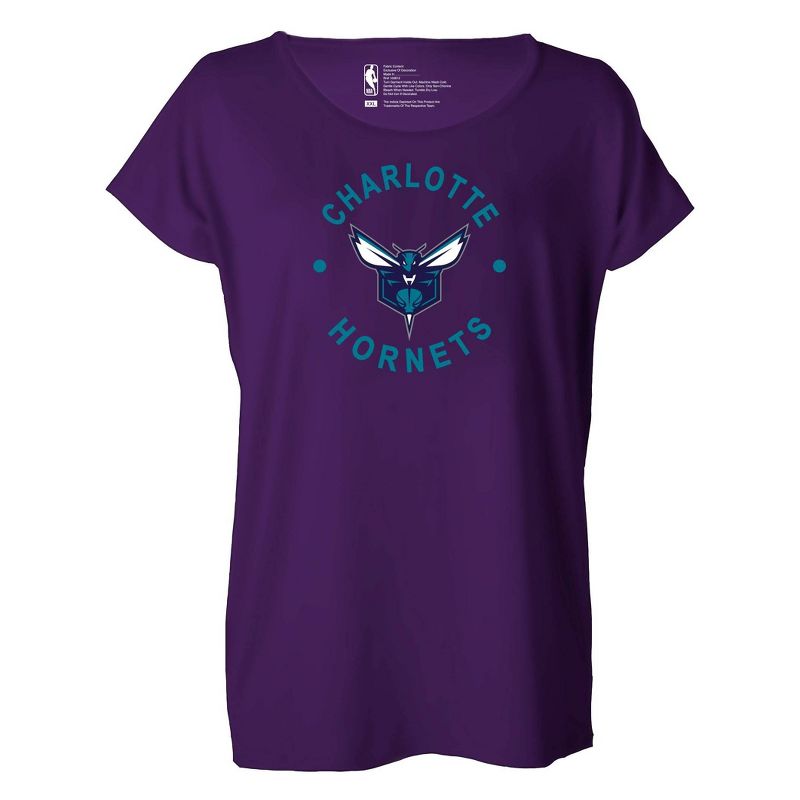 NBA Charlotte Hornets Women&#39;s Dolman Short Sleeve T-Shirt, 1 of 5