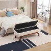 PAGED Storage Ottoman Bench Modern Shoe Bench with Wood Legs, Teddy Fabric End of Bed Table for Living Room, Bedroom, Entryway - 2 of 4
