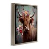 Stupell Industries Cow with Vintage Florals Floating Frame Canvas Art - 2 of 4