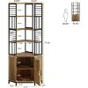 Tribesigns Tall Corner Shelf with Cabinet, 77.76-Inch Industrial Corner Cabinet with Door, 7-Tier Wood and Metal Bookshelf - 3 of 4
