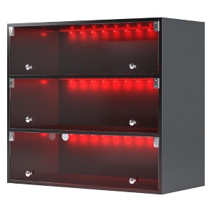 QingMoon Stackable Shoe Storage Boxes, 3-Tier Wooden Shoe Cabinet, Shoe Display Rack with Flip Glass Doors for Organizer of Shoes - 1 of 4