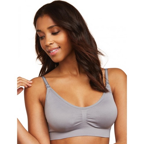 Average Busted Seamless Maternity And Nursing Bra (a-d Cup Sizes) - Grey, M