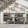 Famapy White 2-Doors Sideboard Buffet Modern Storage Cupboard - 2 of 4