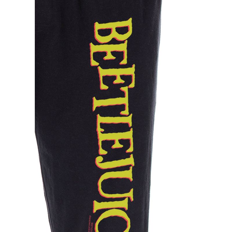 Beetlejuice Men's Classic Film Logo Loungewear Sleep Bottoms Pajama Pants Black, 3 of 4