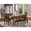 HomeStock 5-Piece Rectangle Mahogany Finish Solid Wood Top Dining Table with 2 Benches, 2 Chairs - 2 of 4