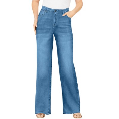 Roaman's Women's Plus Size Iconic Wide Leg Jean