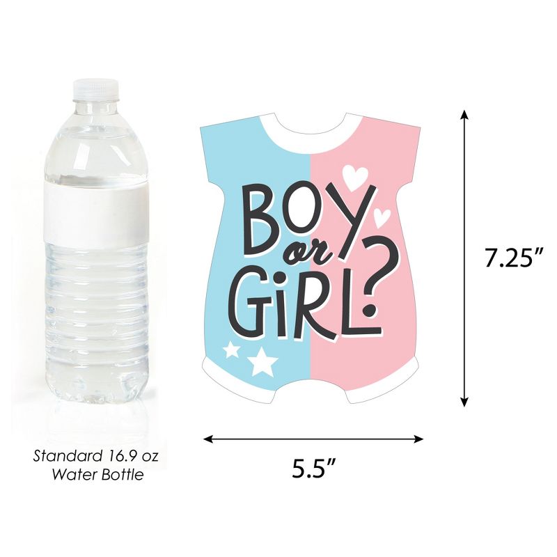 Big Dot of Happiness Baby Gender Reveal - Baby Bodysuit, Bottle, Rattle, and Diaper Decorations DIY Team Boy or Girl Party Essentials - Set of 20, 5 of 7