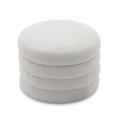NicBex Round Storage Ottoman,Upholstered Footstool Ottoman