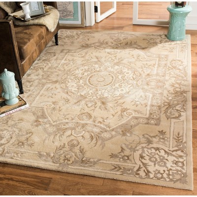 Handmade Sand Wool and Viscose Tufted 8' x 10' Area Rug