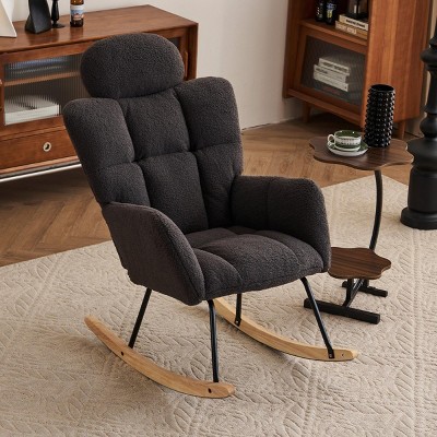 Accent Chairs Living Room,Accent Chairs With Arms,High Backrest And Pillows,Rocking Chair For Nursery,Rocking Chair Glider-Maison Boucle‎