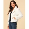 INSPIRE CHIC Women's Autumn Winter Cropped Notch Lapel Faux Fur Fluffy Jacket - 4 of 4
