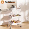 Musment 3 Tier Rolling Cart,  Metal Utility Cart Storage Organizer Kitchen Trolley Bathroom Laundry Room Bar Office Shelves - 4 of 4