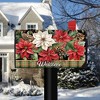 Briarwood Lane Winter Christmas Mailbox Cover  - Standard Size - Mixed Poinsettias For Christmas Mailbox Cover - 2 of 3