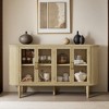 Farmhouse Sideboard Cabinet with Storage, Wood Buffet Cabinet with Glass Doors and Adjustable Shelves for Kitchen - Leovsnove - 2 of 4