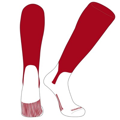 PEAR SOX OTC Baseball Softball Stirrup Socks (S, 5in) Red, White (S)