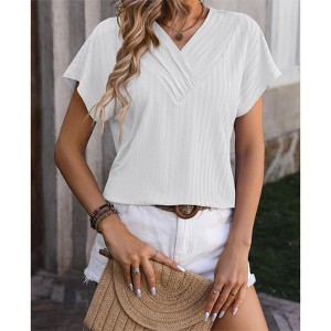 Women's Summer Shirt V-Neck Chain Shirt Short Sleeved T-Shirt for Women - 1 of 4