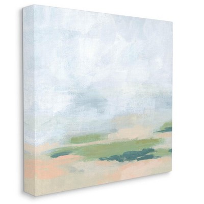 Green and Beige Abstract Landscape Canvas Wall Art, 24 x 24