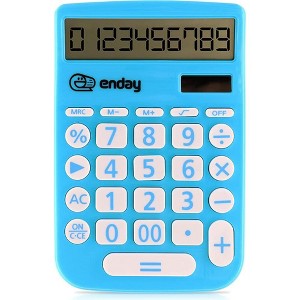 Enday 12-Digit Basic Calculator For Students & Kids, Solar Powered - 1 of 4