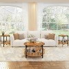 Hooseng Boho Living Room Table Set with Rattan Storage Shelf and Metal Frame, Round Coffee Table and 2 End Side Tables - 4 of 4