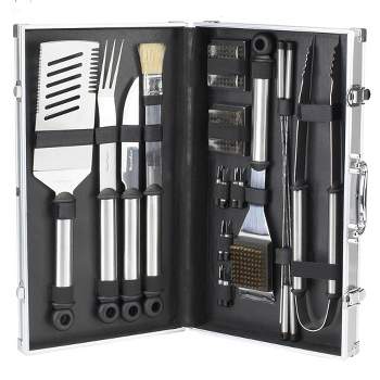 Cheer Collection 10-piece Stainless Steel Bbq Grilling Utensil Set On  Carousel : Target
